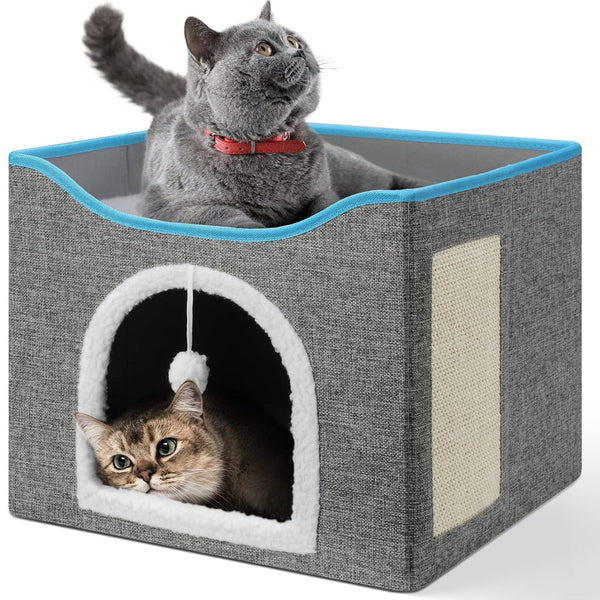 Cat Houses Petswol Cat House With Scratch Pad Cozy Hideout And Lounge For Multi Cat Households