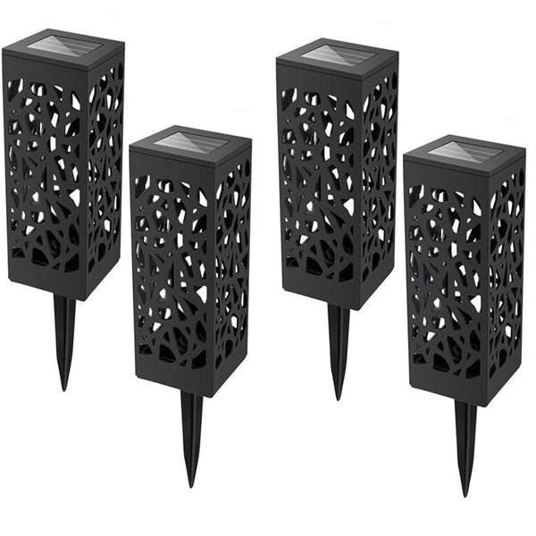 Pack Of 4 Cool White Waterproof Led Garden Stake Sensor Ground Lights- Solar Powered