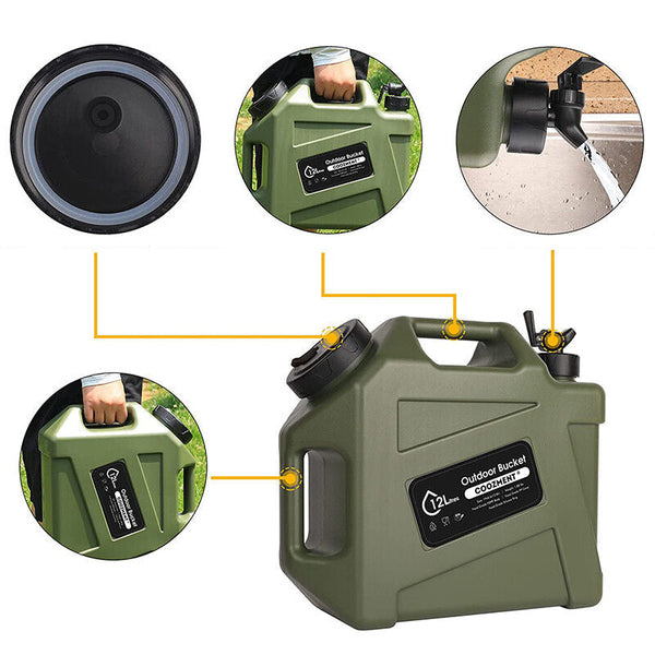 Water Carriers & Jerrycans 12L Capacity Portable Water Storage Container For Outdoor Camping Caravan