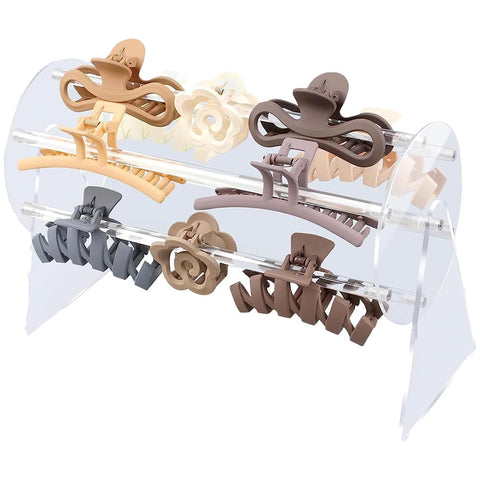 Hair Accessories 360 Degree Acrylic Claw Clip Hair Organizer Storage Holder Display