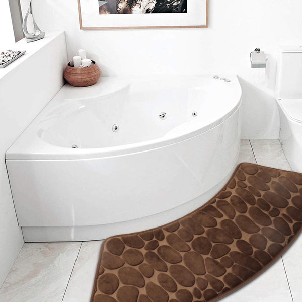 Bath Mats, Rugs & Toilet Covers Quick Dry Water Absorbent Shower Carpet With Cobblestone Pattern