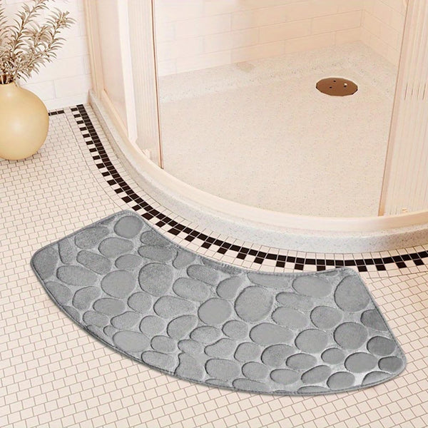 Bath Mats, Rugs & Toilet Covers Quick Dry Water Absorbent Shower Carpet With Cobblestone Pattern