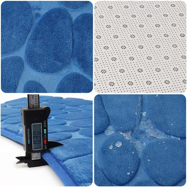 Bath Mats, Rugs & Toilet Covers Quick Dry Water Absorbent Shower Carpet With Cobblestone Pattern