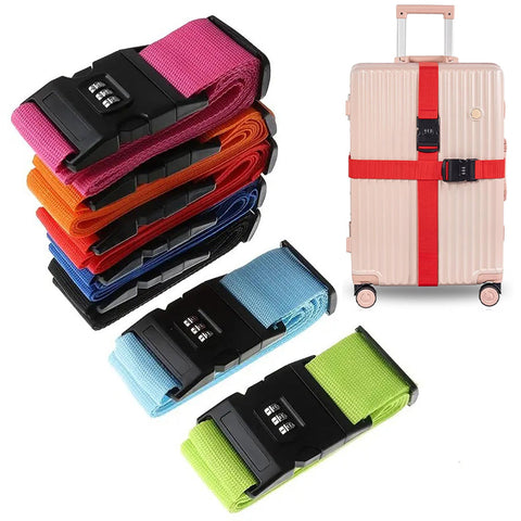 Luggage Tags Locking Tsa Luggage Strap Straight Suitcase Fixed Binding Belt For Travel