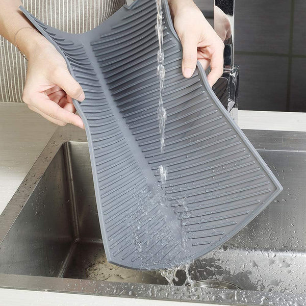 Tea Towels & Dishcloths Silicon Dish Drying Mat With Drain Lip In Three Sizes For Kitchen Use