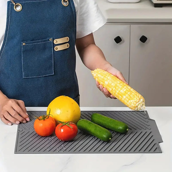 Tea Towels & Dishcloths Silicon Dish Drying Mat With Drain Lip In Three Sizes For Kitchen Use