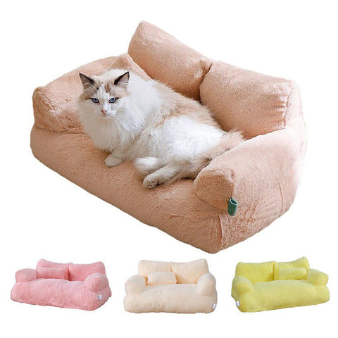 Pet Beds Luxurious Plush Sofa Bed For Cats And Small Dogs