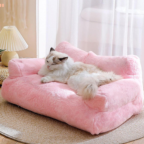 Pet Beds Luxurious Plush Sofa Bed For Cats And Small Dogs