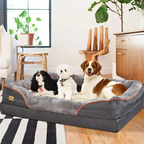 Pet Beds Removable And Washable Waterproof Large Dog Bed With Anti Allergy Fleece Cover