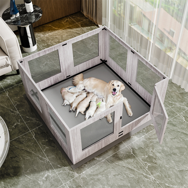 Pet Beds Premium Pet Whelping Box With Waterproof Fertility Pad