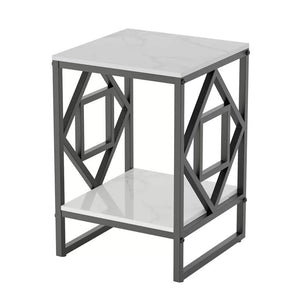 Side Tables Sleek White Marble Side Table Sofa End Bedside Nightstand