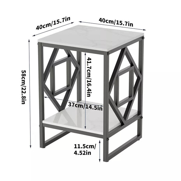 Side Tables Sleek White Marble Side Table Sofa End Bedside Nightstand