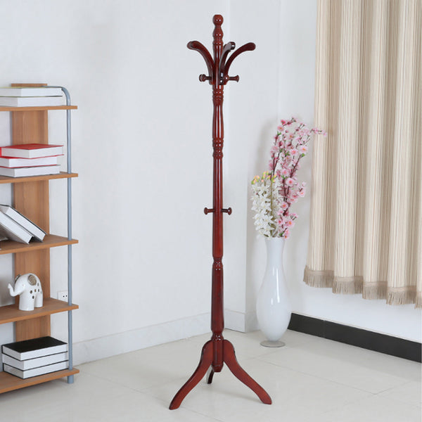 Coat & Hat Racks Solid Birch Wood Coat Racks Stand Floor Standing Hanger With Tripod Base