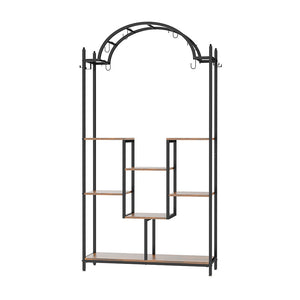 Garden Arches Extra Large Arched Metal Flower Shelf With Hanging Hooks