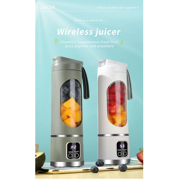 Handheld Blenders Usb Charging Portable Juicer Handheld Blender With 12 Blade Head And Adjustable Gears