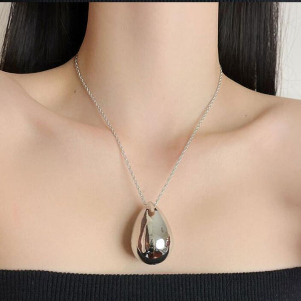 Necklaces & Pendants French Retro European American Niche Design Egg Shaped Water Drop Pendant Necklace