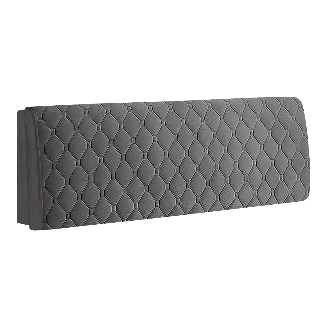 Headboards & Footboards Dark Gray Diamond Pattern Quilted Velvet Bed Headboard Cover 180X70cm