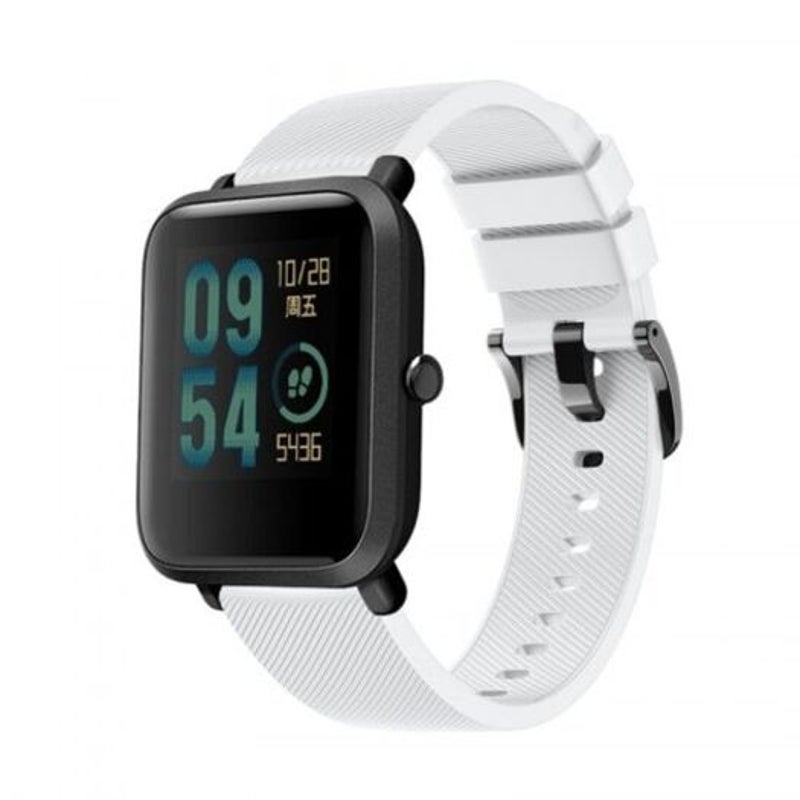 Watch Bands 20Mm Soft Silicone Watch Strap For Amazfit Bip / Lite White