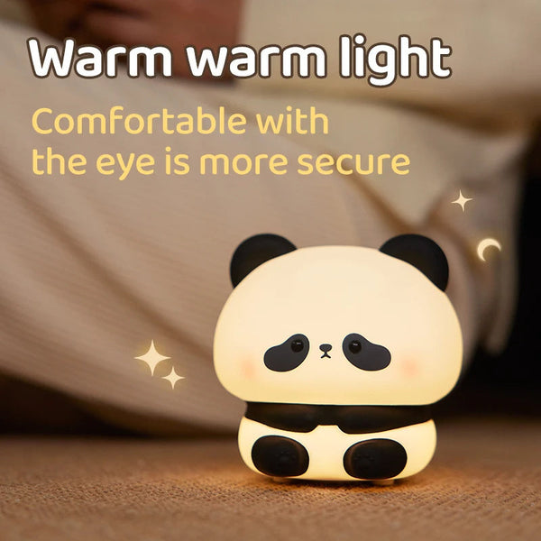 Night Lights Panda Led Night Light Silicone Usb Rechargeable Touch Lamp For Bedroom Decor