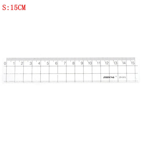 Transparent Plastic Square Ruler Learning Stationery Drawing School Supplies