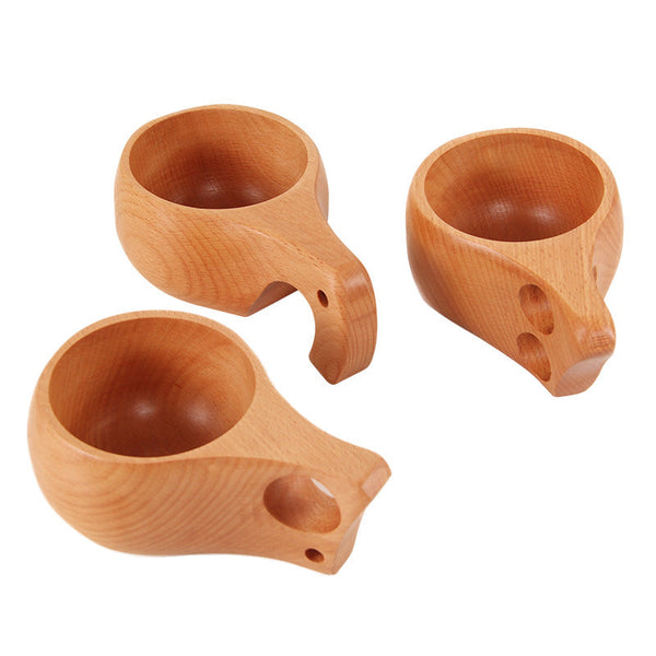 Mugs Finnish Kuksa Outdoors Beech Wooden Coffee Cup