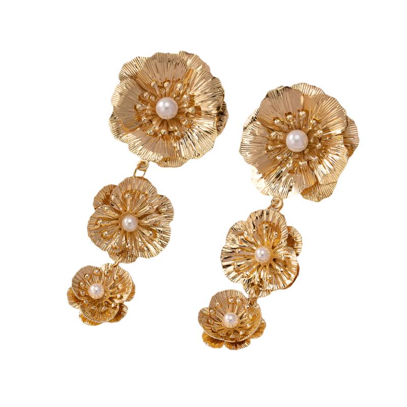 Earrings Flower Shaped Elegant Three Design For Fashion Commuting