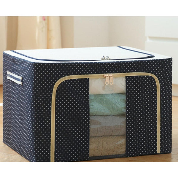 Storage Bags 22L Small Steel Frame Storage Box Finishing Quilt Folding Wardrobe Cloth Bag With Lid