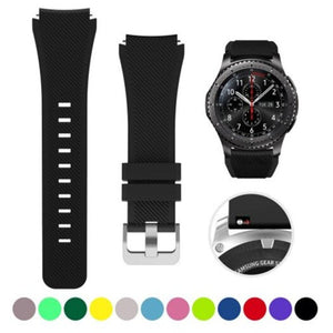 Watch Bands 22Mm Silicone Watch Band Wrist Strap For Samsung Gear S3 Frontier Classic Black