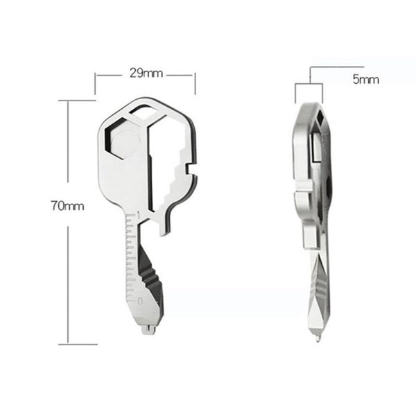 Multi Tools 24 In 1 Stainless Steel Mini Multifunctional Screwdriver Key Shape Bottle Opener Slotted Keychain Pocket Repair Tool