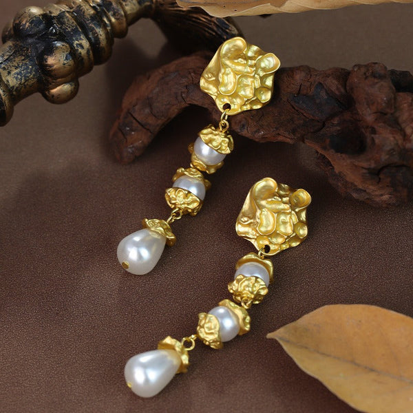 Earrings Floral Pearl Non Fading Alloy High End Design Trendy Accessories