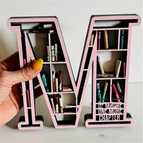 Bookshelves Custom Initial Book Lover Miniature Bookshelf