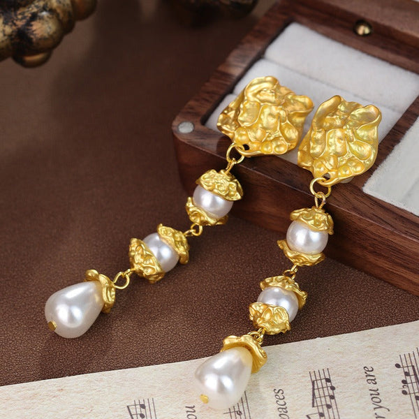 Earrings Floral Pearl Non Fading Alloy High End Design Trendy Accessories