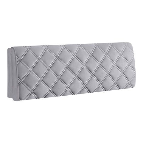 Headboards & Footboards Headboard Cover Dark Gray Criss Cross Pattern Smooth Quilted Velvet 160X70cm