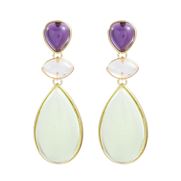 Earrings Women Trendy Party Drop Shaped Morandi Colour Jewelry