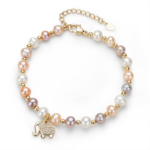 Bracelets Elephant Pearl Bracelet Girls Best Friend Handheld Gift With Gold Package