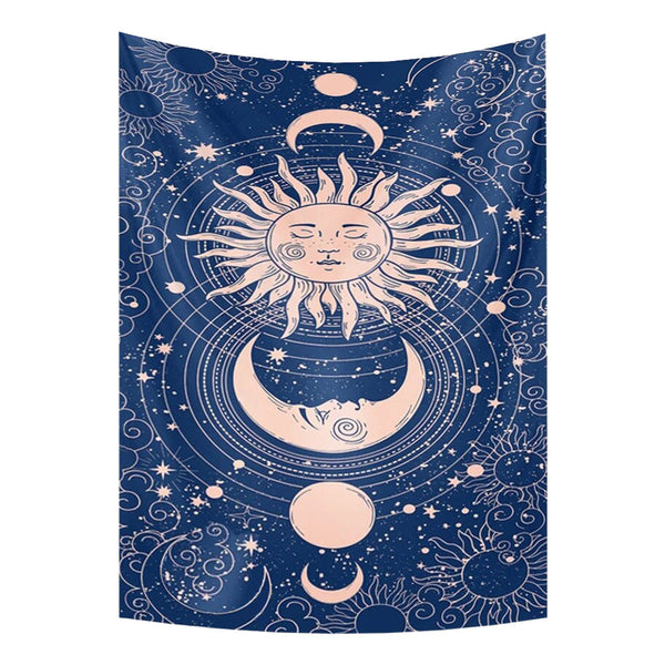 Tapestries Tapestry Blue Galaxy 230X180 Cm Tarot Card Psychedelic Scene Art Decoration