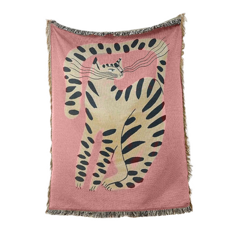 Tapestries Pink Cat Throw Blanket Cozy Sofa Couch Bed Cover Outdoor Camping Mat Tapestry