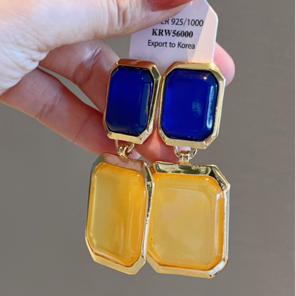 Earrings Geometric Resin Large Contrasting Colours Personality Trend Design