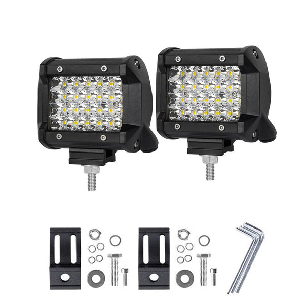 Car Lights Pair 4 Inch Spot Led Work Light Bar Quad Row 4Wd 4X4 Car Reverse Driving