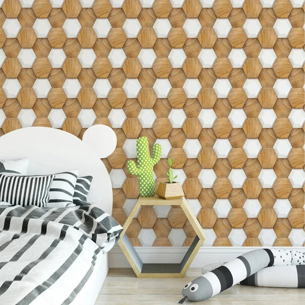 Wall Stickers 10 Pieces Vinyl Tile Self Adhesive Wood Plank Pattern Waterproof