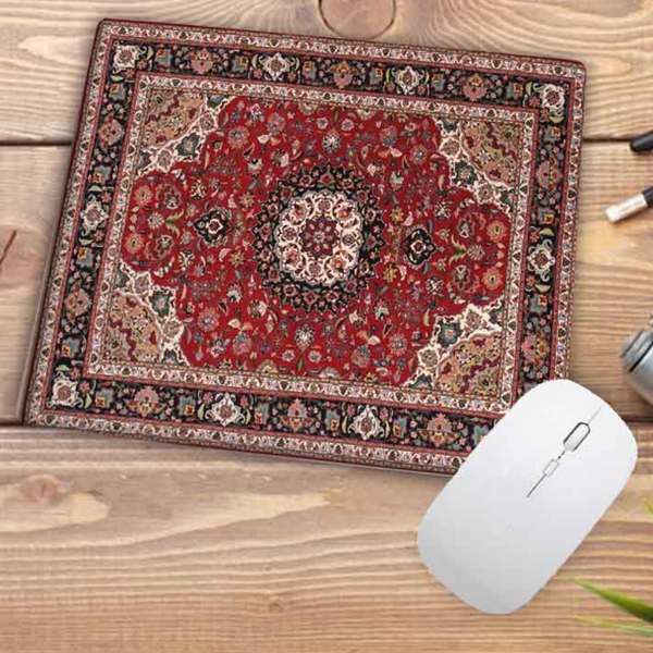 Desk Mats Mouse Pad Red Beige 22X18cm Persian Tribal Carpet Computer Office Desk Mat