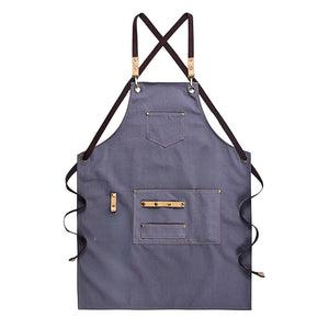 Aprons Brown Sturdy Canvas Kitchen Apron With Large Pockets Adjustable Design For Chefs