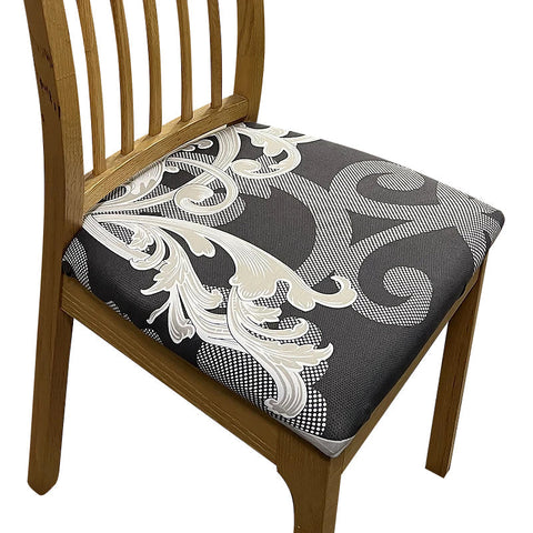 Slipcovers Chair Cover Dark Grey Petal Print Stretch Seat For Home Dinning Kitchen