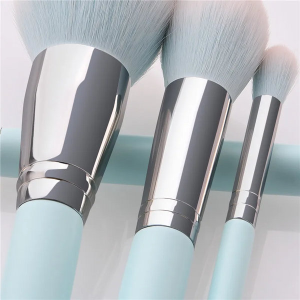 Brushes 12Pcs/Set Makeup Light Blue Beauty Cosmetics Foundation Blush Powder Concealer Eye