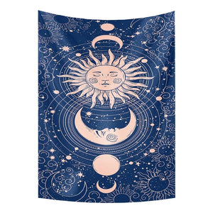 Tapestries Tapestry Blue Galaxy 150X100 Cm Tarot Card Psychedelic Scene Art Decoration