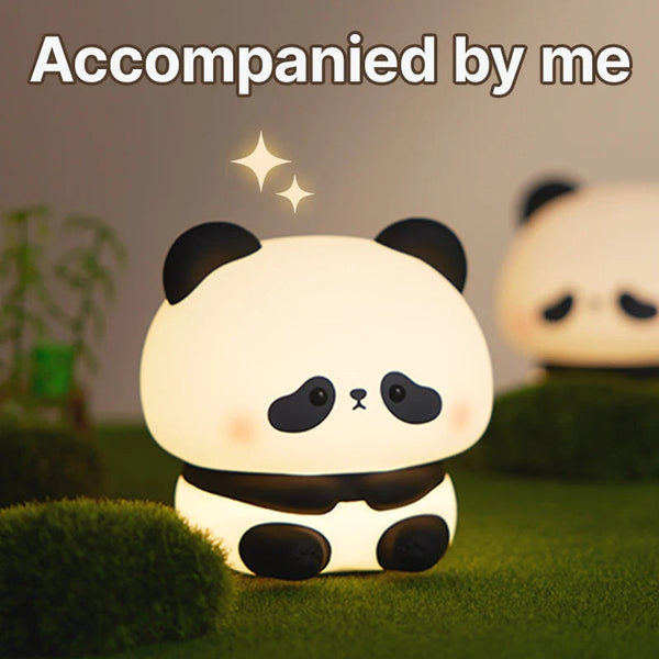 Night Lights Panda Led Night Light Silicone Usb Rechargeable Touch Lamp For Bedroom Decor