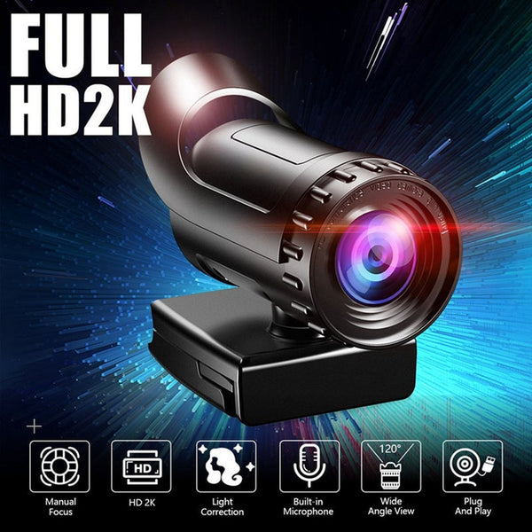 Webcams 2K Usb Webcam Hd Camera Auto Focus With Microphone And Tripod For Pc Laptop Notebook Tv Computer Video