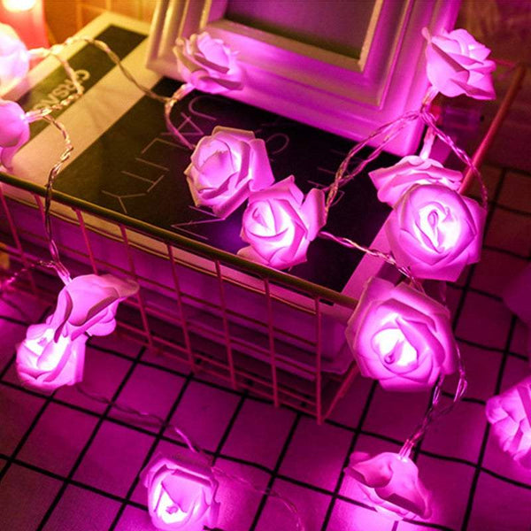 String Lights Indoor 2M 20Leds Rose Flower Fairy Waterproof Battery Operated Home Decor