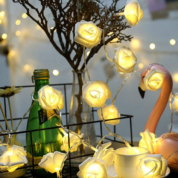 String Lights Indoor 2M 20Leds Rose Flower Fairy Waterproof Battery Operated Home Decor