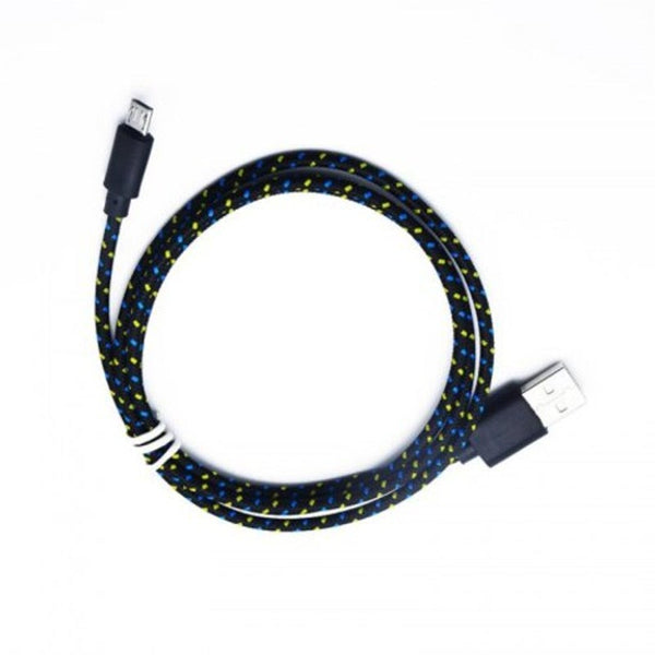 2M Braided Nylon Micro Usb Charger Sync Data Charging Cable Cord For Android Black